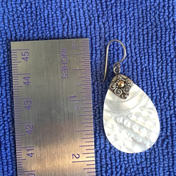 Bali Designs Carved Mother-of-Pearl Earrings - Picture 3 of 5